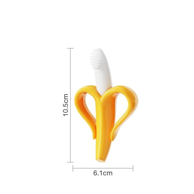 Forma de banană Safe Toddle Teether pentru bebeluși Periuță de dinți de antrenament din silicon fără BPA Inel de dentiție cu banane din silicon mestecat pentru îngrijirea dentară