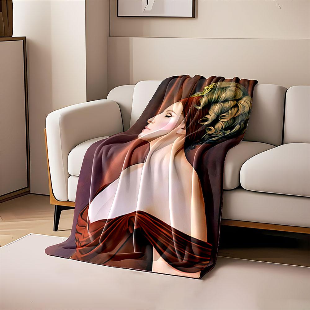 Elegant Vintage Portrait for all seasons blanket lunch break throw gift