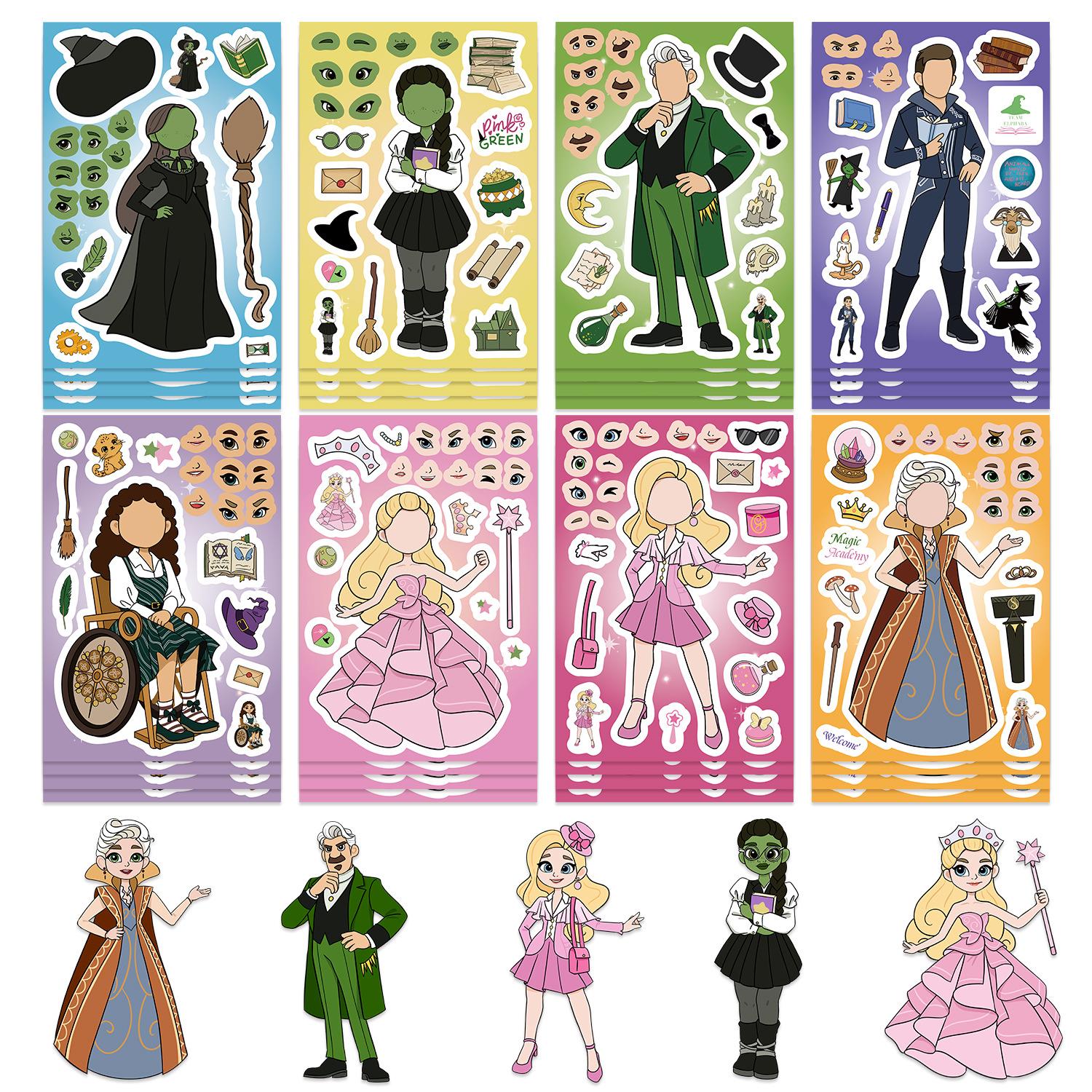 

8 Мультяшная Магия Злая Принцесса Коллаж со Сменой Лиц Практичный Сделай Сам Ручной Учет Чехол для Мобильного Телефона Украшение для Ноутбука Водонепроницаемый