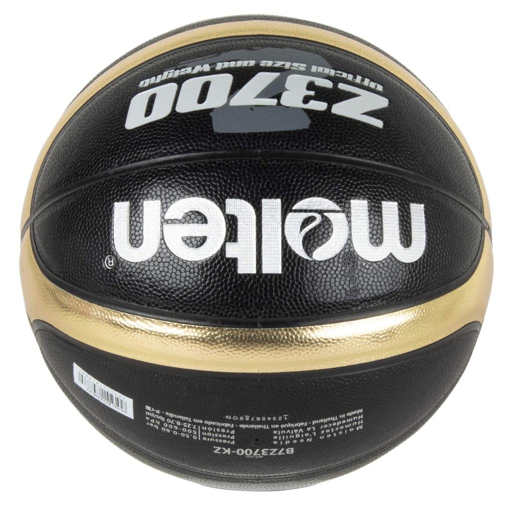 Molten Basketball, Size 7, Synthetic Leather, Black and Gold, B7Z3700-KZ