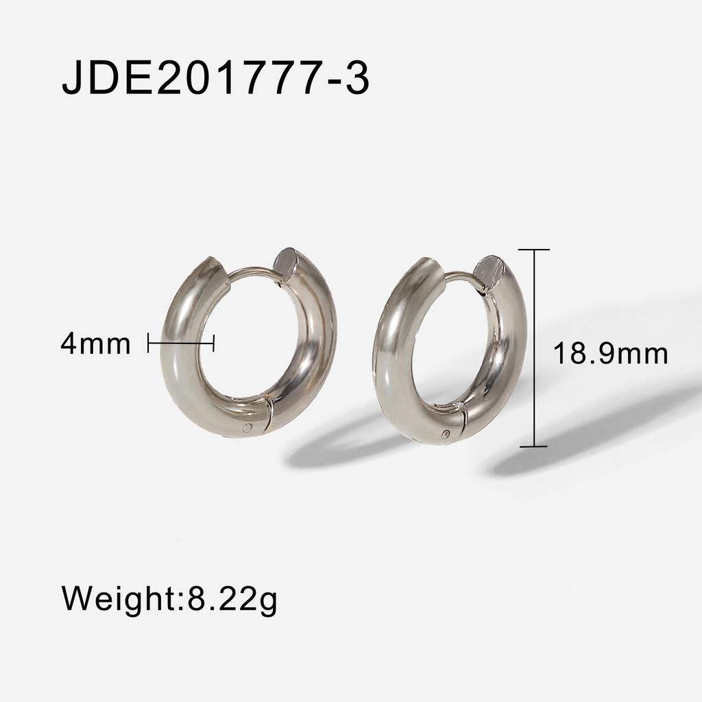 Wind 4mm 18k Gold Plated Stainless Steel Jewelry Gold Silver Hoop Earrings Geometric Ring Delicate
