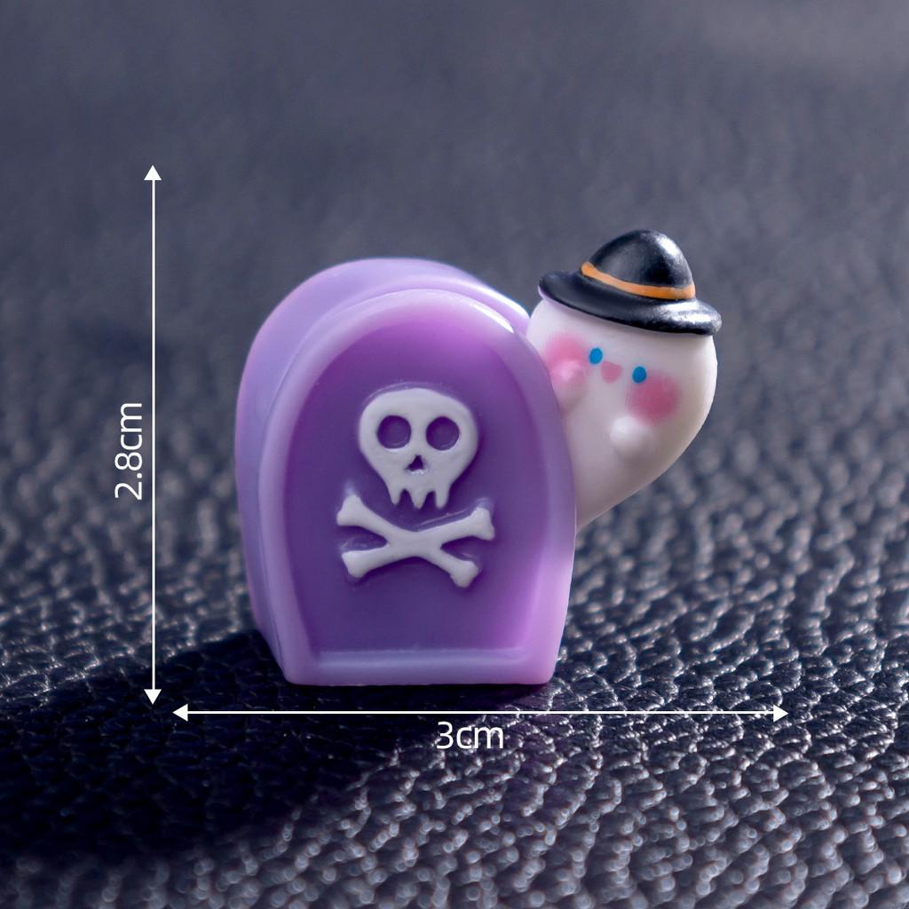 Entzückender Halloween-Bär und Elf Mini-Figuren Harz Handwerksdekorationen DIY