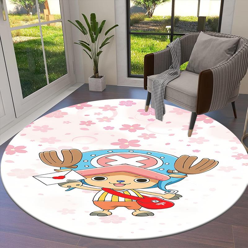 One Piece Tony Tony Chopper Round Area Rug Carpet Rug For Living Room Bedroom Sofa Playroom Decor Nonslip Floor Mat