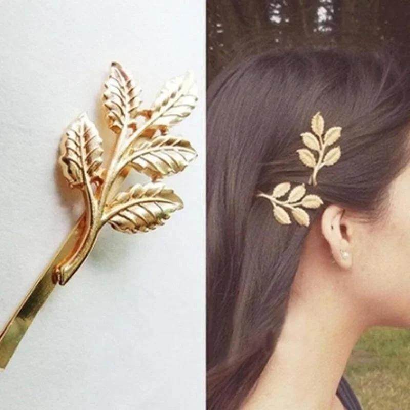 1 Pcs Leaf Olive Branches Fashion Wedding Hair Accessories Leaves Beautiful Bride Hairpin Side Folder Jewelry Hairwear