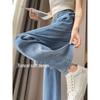 Women's Large High-Waist Tencel Jeans - Summer Thin Style, Slim Elastic Waist, Wide-Leg, Pear Shape Fit