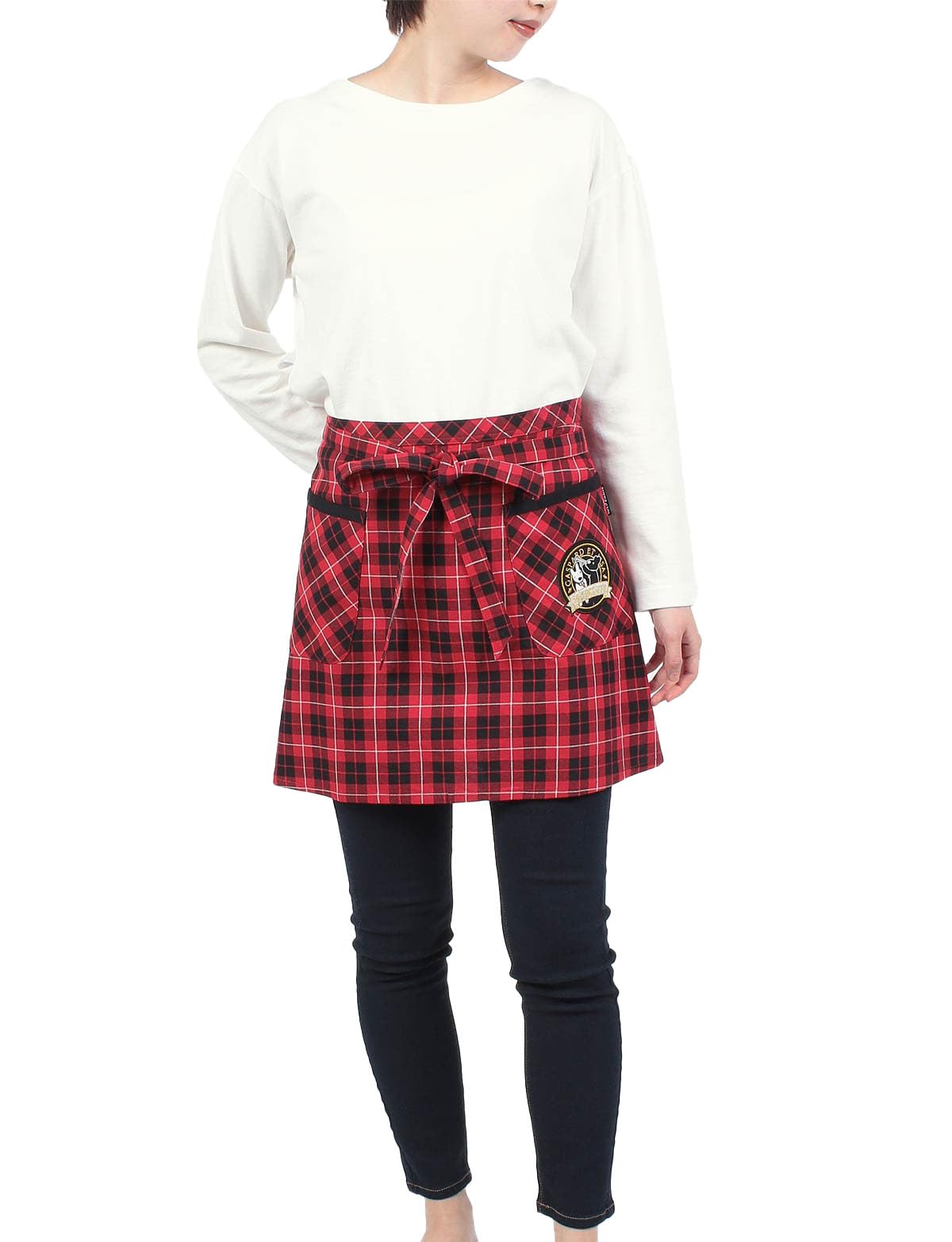 

Naigai Gaspard et Lisa and Tartan Check Apron with Size Free Size (Lisa Gaspard) Yarn-Dyed Patch, 100% Cotton, Front-Tie, Women s, 70833022, Red, 90,