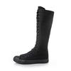 Summer High Top Women's Shoes Knee High Boots Side Zipper Flats Vulcanized Shoes Lace-Up Comfortable Platform Sneakers Female