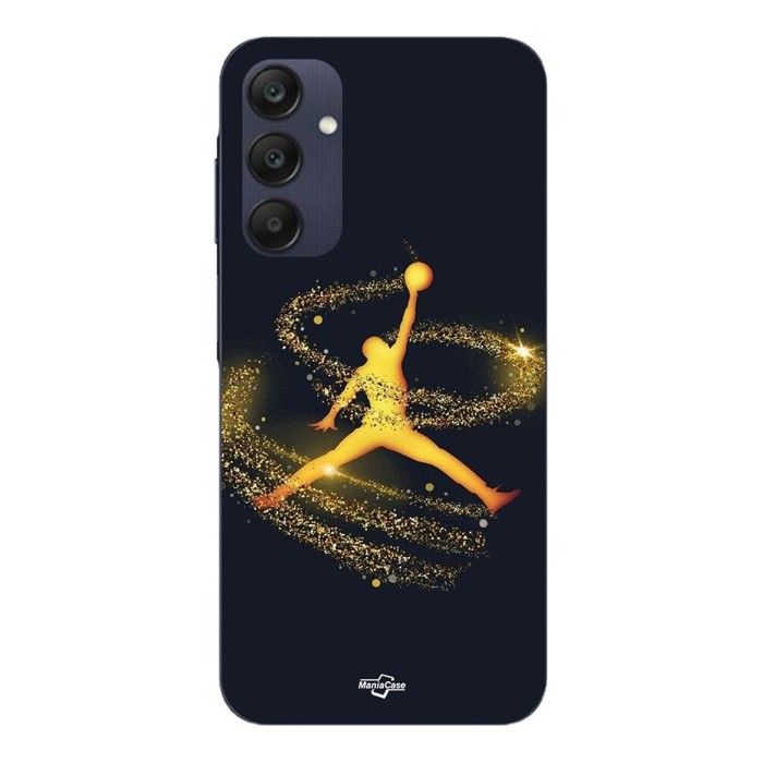 Coque Pour Samsung galaxy A25 Jordan logo poudre filante dorée Maniacase