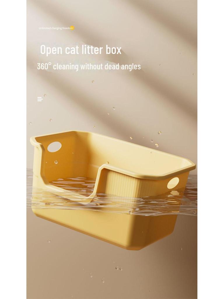 Extra Large Semi-Enclosed Splash-Proof Cat Litter Box for Maine Coons