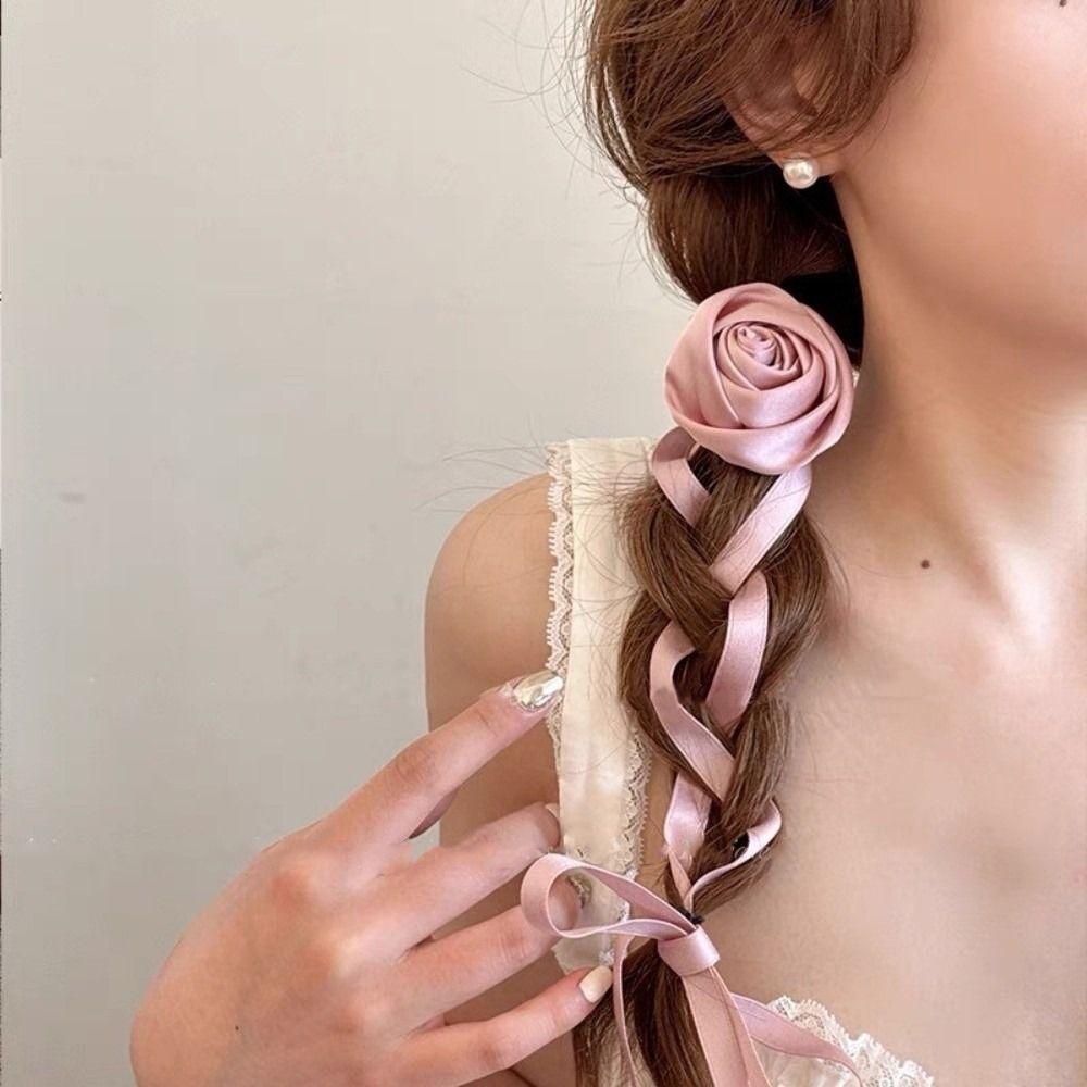 2PCS Multi-function Rose Curtain Tieback French style Curtain Straps Ribbon Curtain Buckle Gift