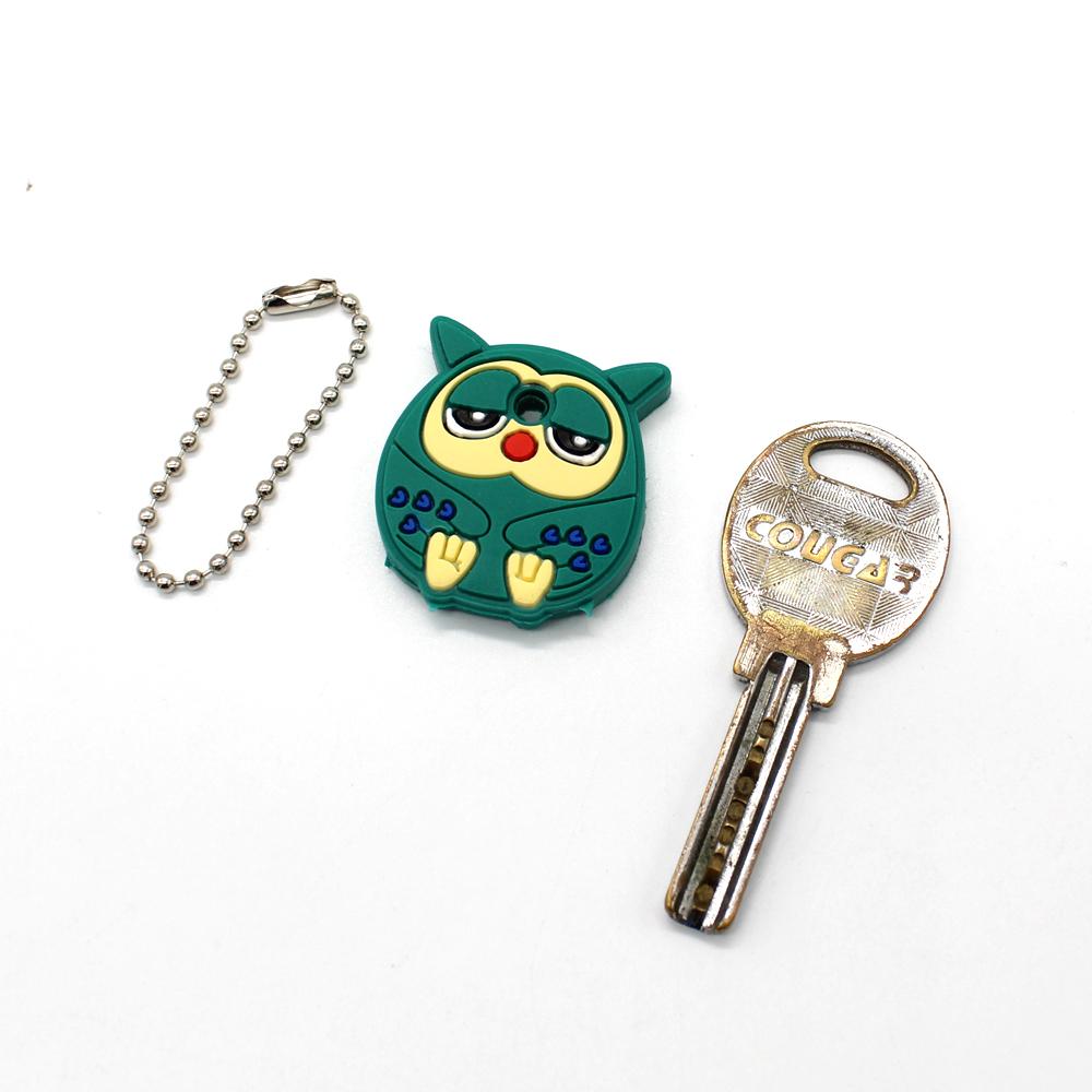 New Cartoon Soft Silicone Protective Key Case Cover for Key Control Dust Cover Holder Women Cute Small Key Chain Pendant Keyring