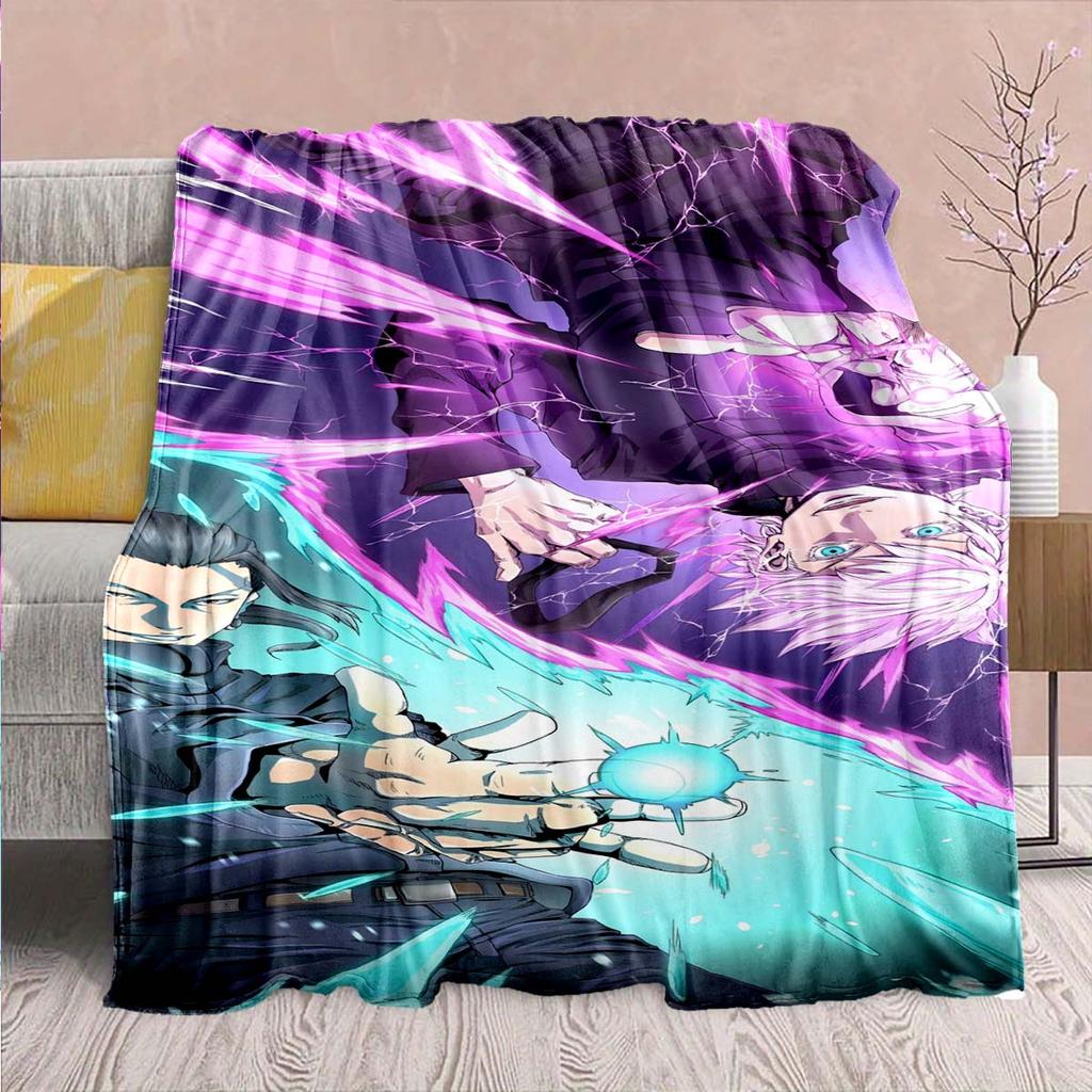 Jujutsu Kaisen Anime Flanelldecke - Weich Warm Perfekt für Sofa, Bettwäsche Camping Reise Büro Heimdekoration -QJY