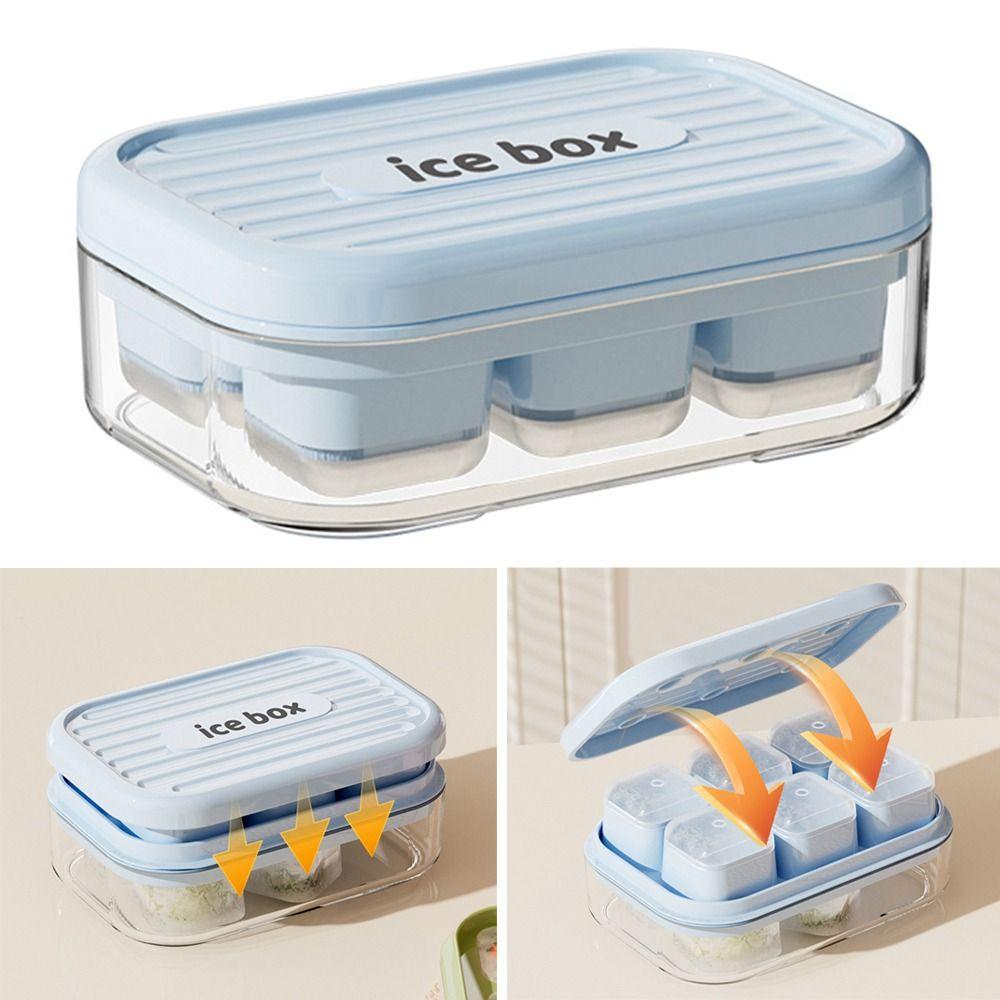 Press Type Summer Ice Cube Tray Quick Frozen With Storage Box Maker Ice Box Homemade Leak-Proof Ice Cube Maker Kitchen