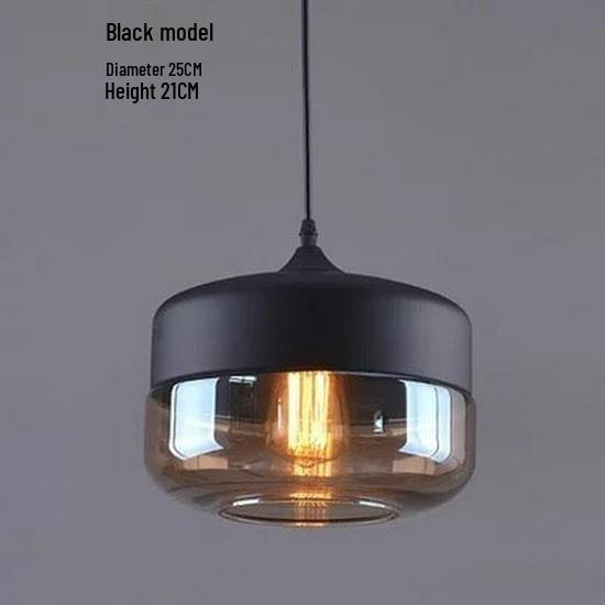 Minimalistische Retro-Holzmaserung Glas-Pendelleuchte für Loft oder Bar