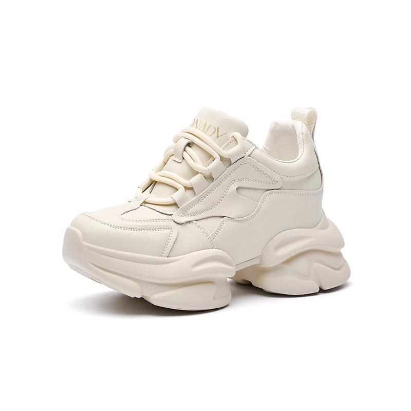 Leather Daddy Shoes Women's Spring Soft Sole Versatile Popular ins Super Fire Student Platform Casual Sports Women's Shoes