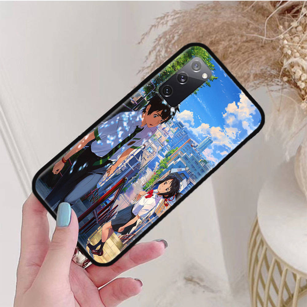 

Черный чехол для iPhone 16 15 Plus 14 13 12 11 Pro 8 6 SE XR XS Max P30 Nova 5T Y5P Y6 Y7 Y8P Y9 Realme C30 C33 C31 W-69 Ваше имя Аниме iPhone 6 кожа буйвола