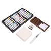 Mini Watercolor Paint Set 15 Grid Wood Palette 24 Colors Portable Sketchbook Painting Kit Watercolor Travel Set