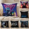 Electronic French Rock Band DDaft PPunk Cushion Cover Pillowcase Antidustmite Invisible Zipper Short Plush Sofa Cushion