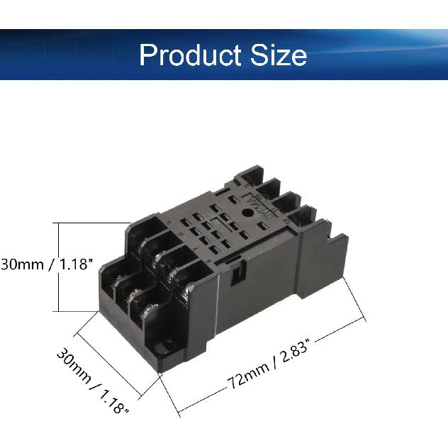 Heyiarbeit 5Pcs PYF14A 14-Pin DIN Rail Mounted Power Relay Socket Base Holder for H3Y-4 Relay