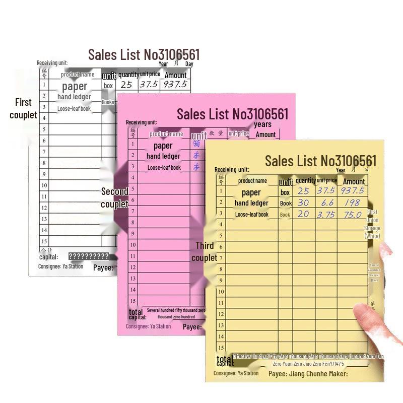 Triplicate Carbonless Sales Invoice and Delivery Note Book