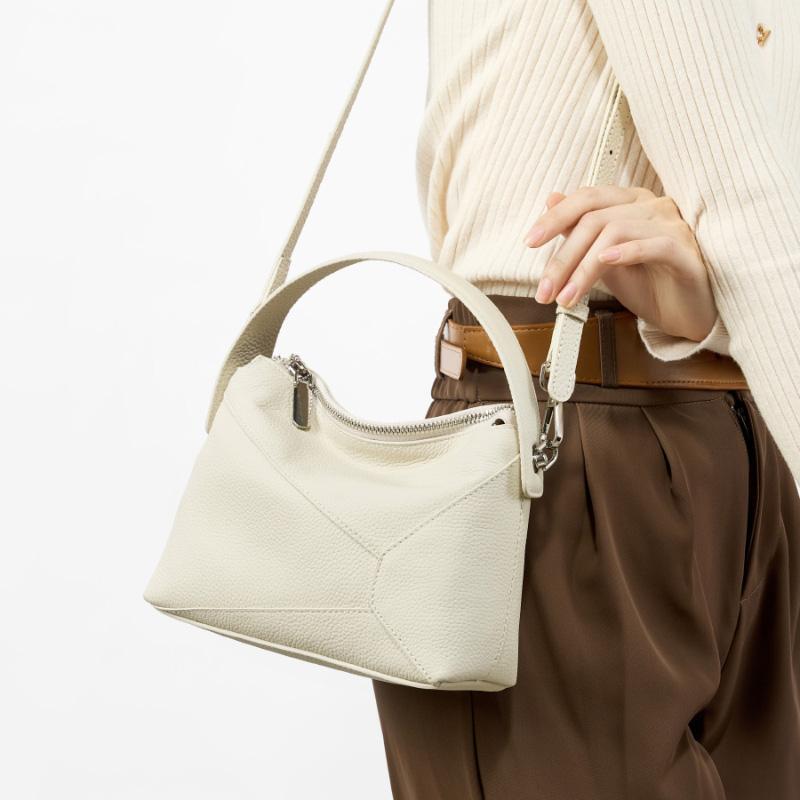 Bolso de Mujer 100% Piel Genuina Bolso de Mano de Lujo de Diseñador Moda Femenina Bolso de Hombro con Empalme Geométrico Bolsos Cruzados de Piel de Vaca