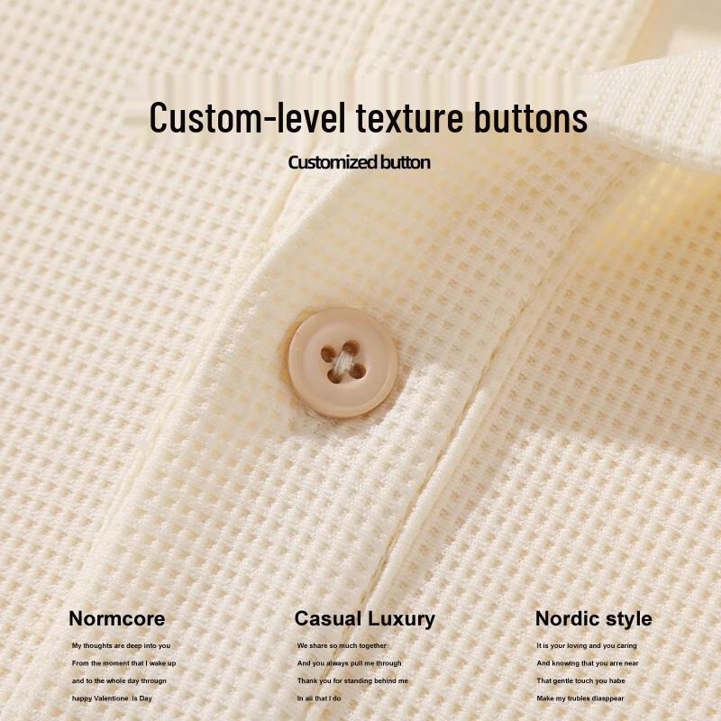 Baleno Men's Waffle Knit Long Sleeve Polo Shirt