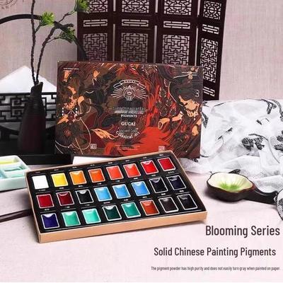 Zhan Sheng Traditional Chinese Watercolor Pigments for Beginners - Ancient Color Ink Painting Supplies for Kids