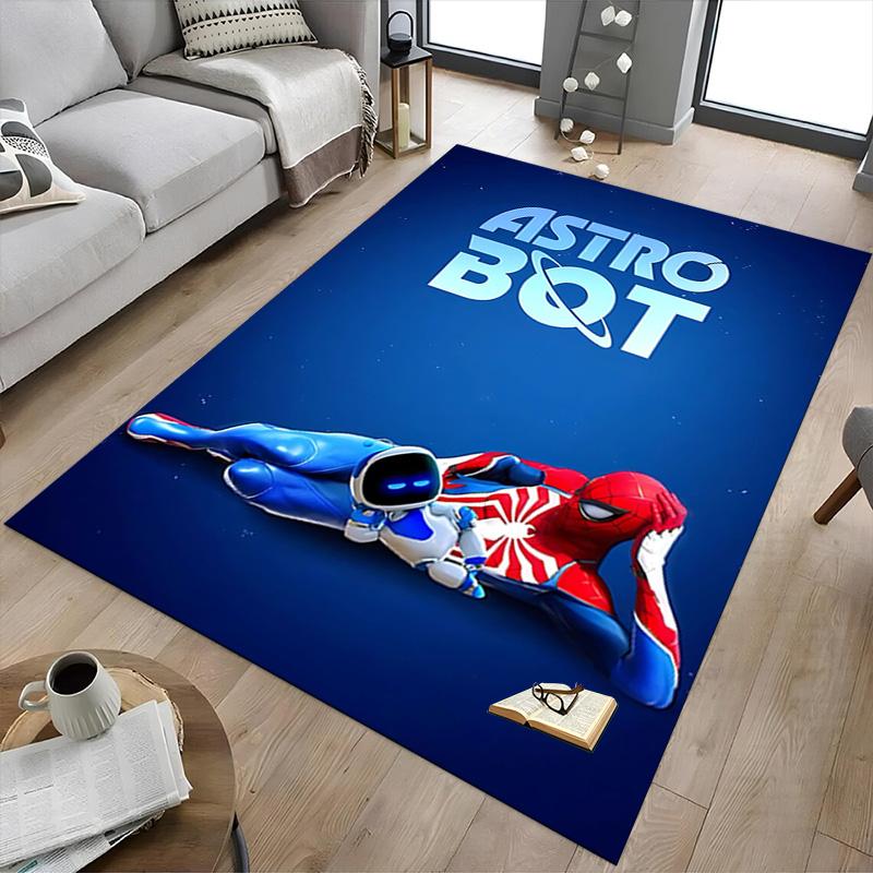 1 Stück Astro Bot Abenteuer Teppich für Spielzimmer Schlafzimmer Wohnzimmer Sofa Heimdekoration, Kinder Spielbereich Teppich Rutschfeste Bodenmatte Y7238