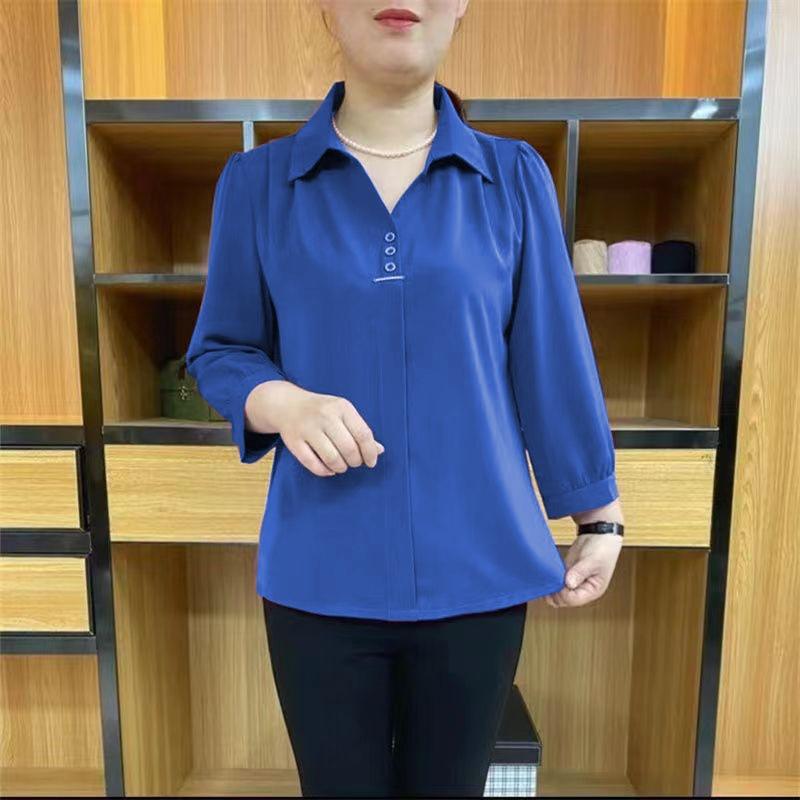 

Mom s Summer Short-Sleeve Blouse for Women Aged 40-50 2XL (Recommended for 115-125 lbs)