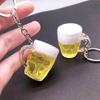 Resin Beer Cups Keychain Car Keyring Key Chain Men Woman Jewelry Simulation Food
