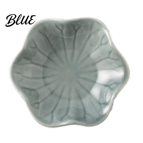 Earring Tray Ceramic Small Dipping Dish Plate with Lotus Leaf Texture