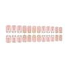 24 Pieces Easter False Nail Medium Square Rabbit Press On Nail Manicure Nail Art Easy Application for Women and Girls