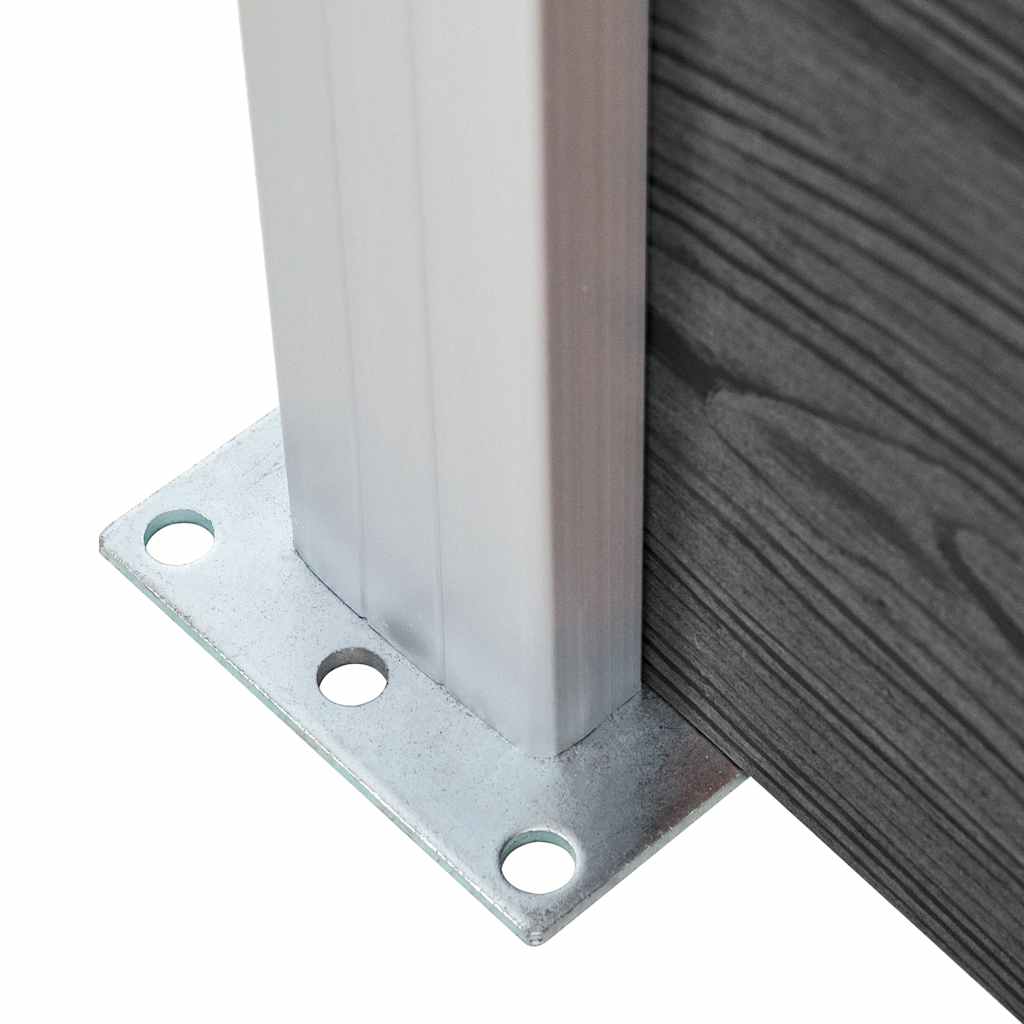 Fence Element Set WPC 353x186 Cm Black