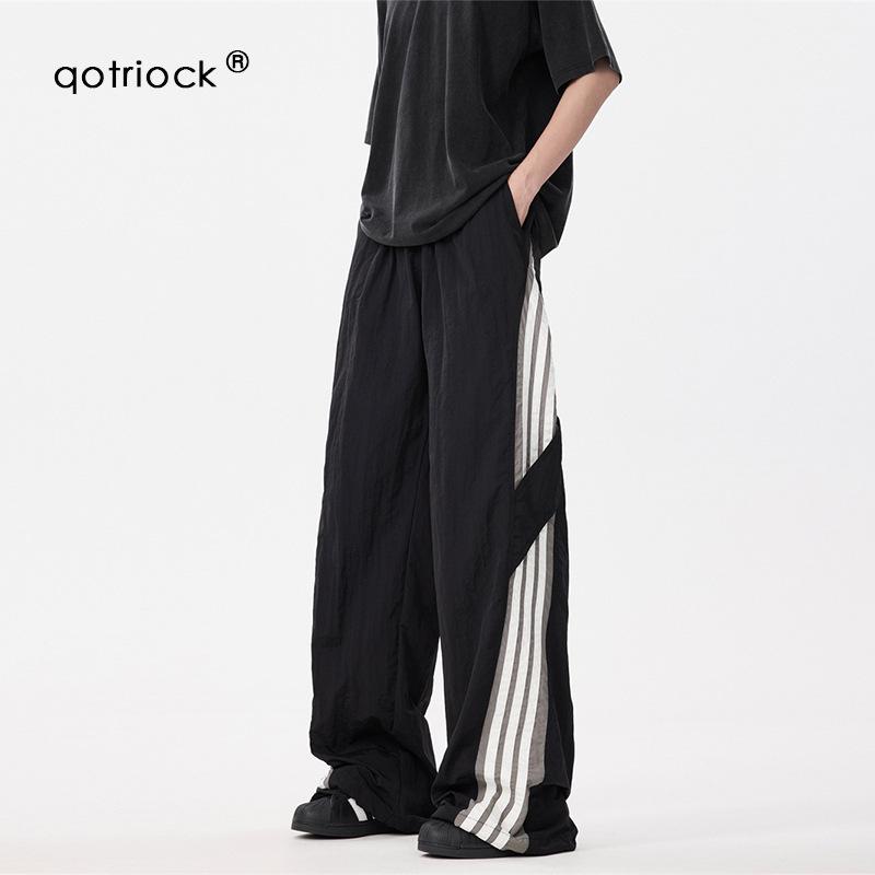 

Тонкий мужской комбинезон в стиле ретро с полосками по бокам – модные свободные повседневные брюки на лето XXL