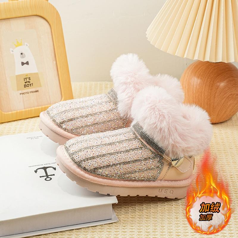 Snow boots female treasure winter new velvet thickened warm middle-aged children winter shoes princess non-slip soft-soled girls cotton shoes