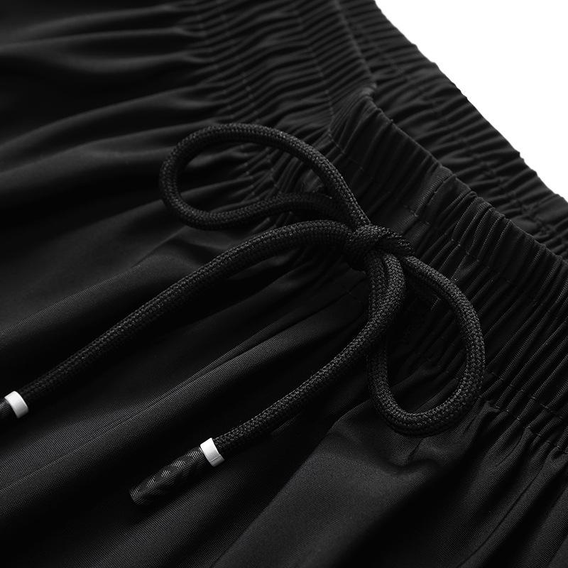 Pantaloni scurți din mătase de gheață pentru bărbați, de vară, din nailon, tricotați, cu uscare rapidă, pantaloni capris cu elastic înalt, dimensiuni mari, îmbrăcăminte sportivă ocazională, pantaloni scurti
