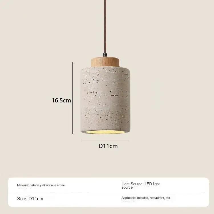 Bedside pendant light Japanese yellow cave stone LED pendant light Wabi Sabi kitchen dining room home decoration bedroom