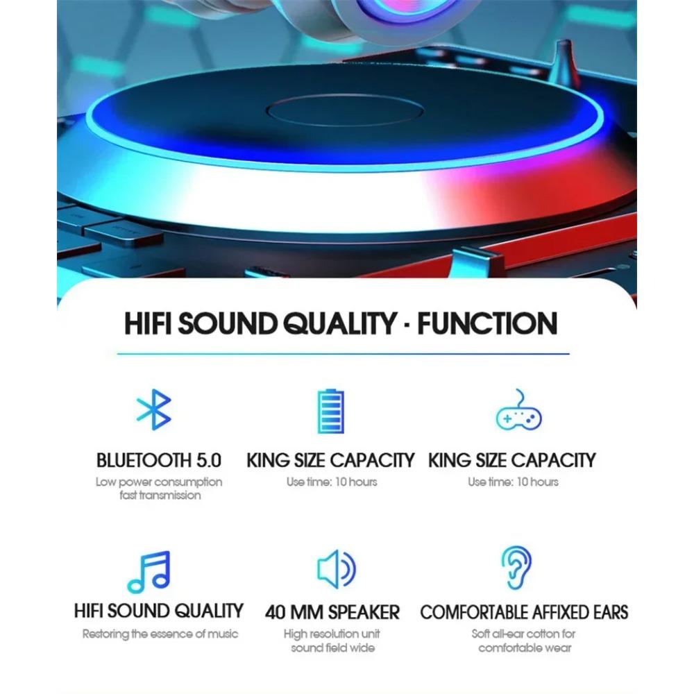 Foldable Bluetooth Headsets  Wireless Headphones with Mic Stereo Earphone Support TF Card FM for Xiaomi Iphone Sumsamg Phone