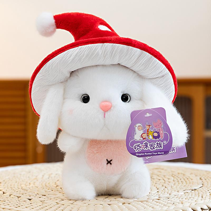 Mushroom Bunny Plush Toy Cute Cartoon Stuffed Animal Soft Soothing Doll Gift for Kids