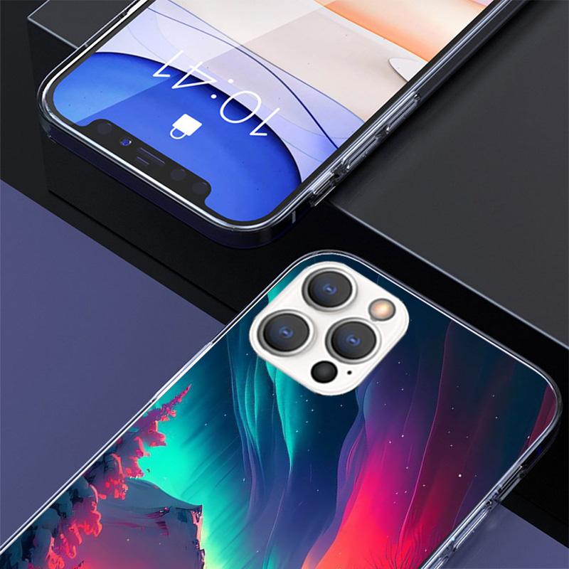 Landscape Winter Light Snow Cover Phone Case For iPhone 16 17 Air 15 14 Pro Max 16E Phone Case 13 Mini 12 11 7 SE 8 Print Patter