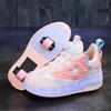 Girls Runaway Shoes Double Wheel Children Flash Skates Boys Sports Roller Skates Students New Internet Celebrity Runaway Shoes