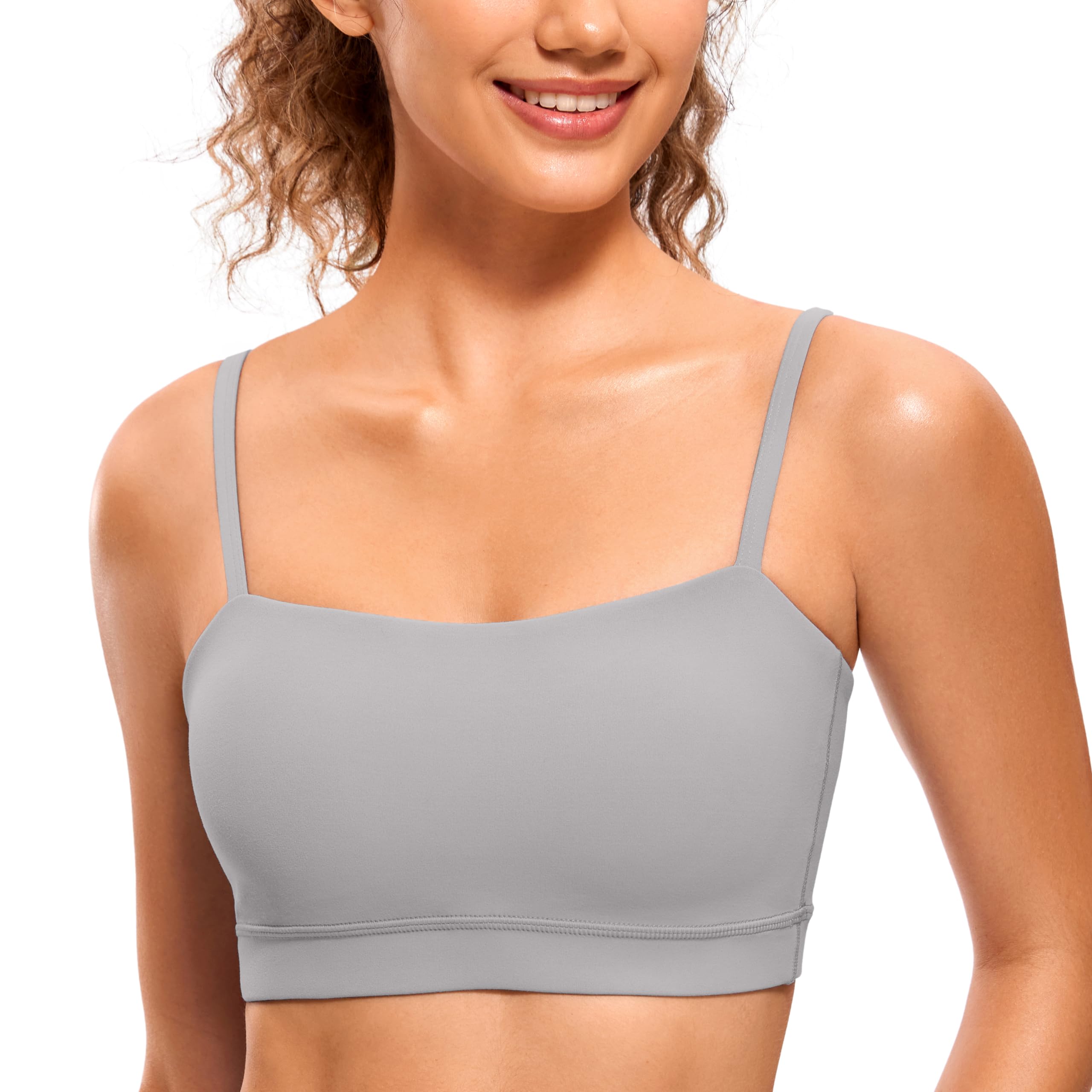 

CRZ YOGA Sports Yoga Tube Adjustable Shoulder Seagull Size M Bra, Bra, Top, Camisole, Straps, Padded, Wireless, Butterluxe, Gray,