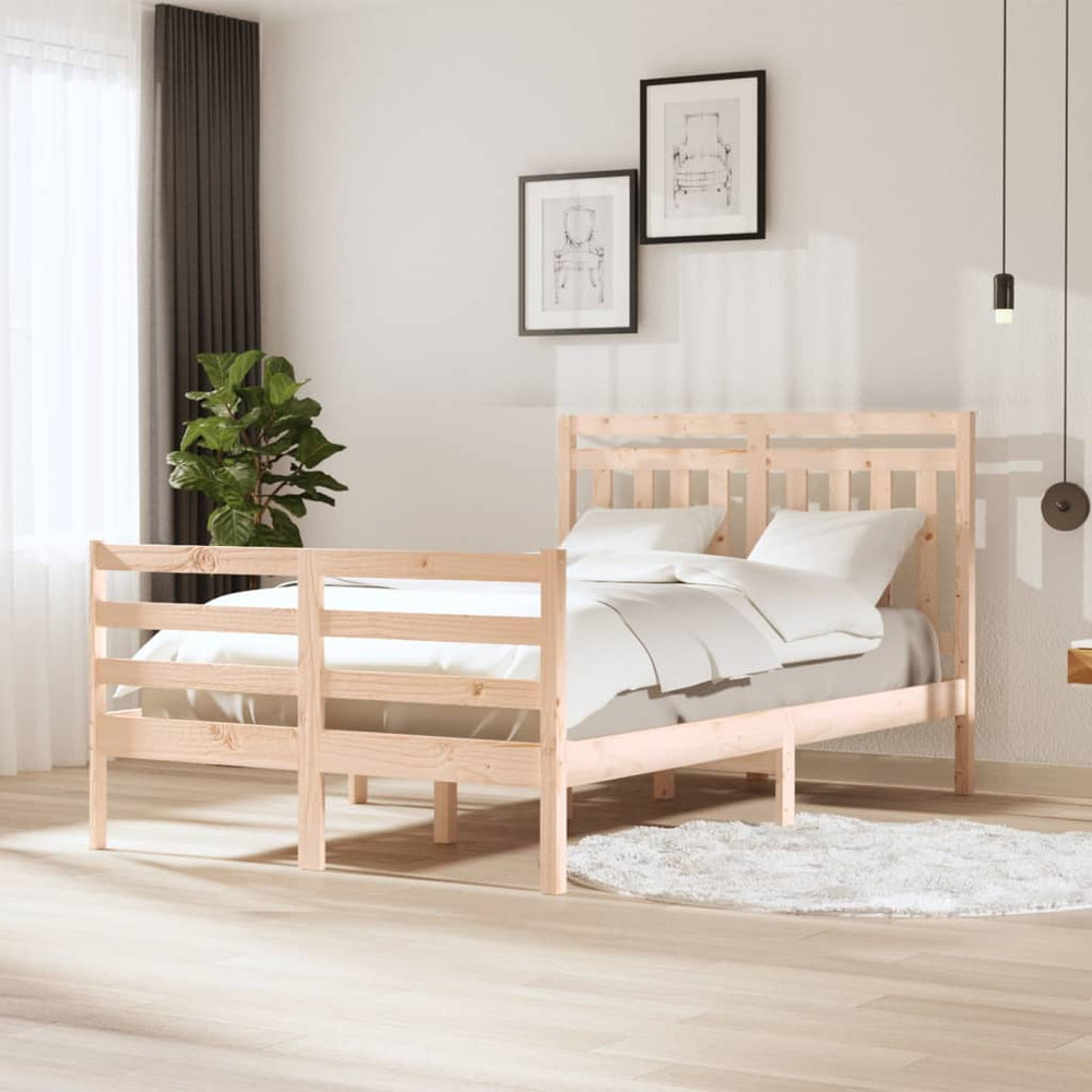 Cadre de lit sans matelas bois massif 120x200 cm