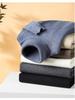 Men's Winter High Collar Knit Sweater - Warm Pure Color, Velvet Lined, Thickened Long Sleeve Base Layer