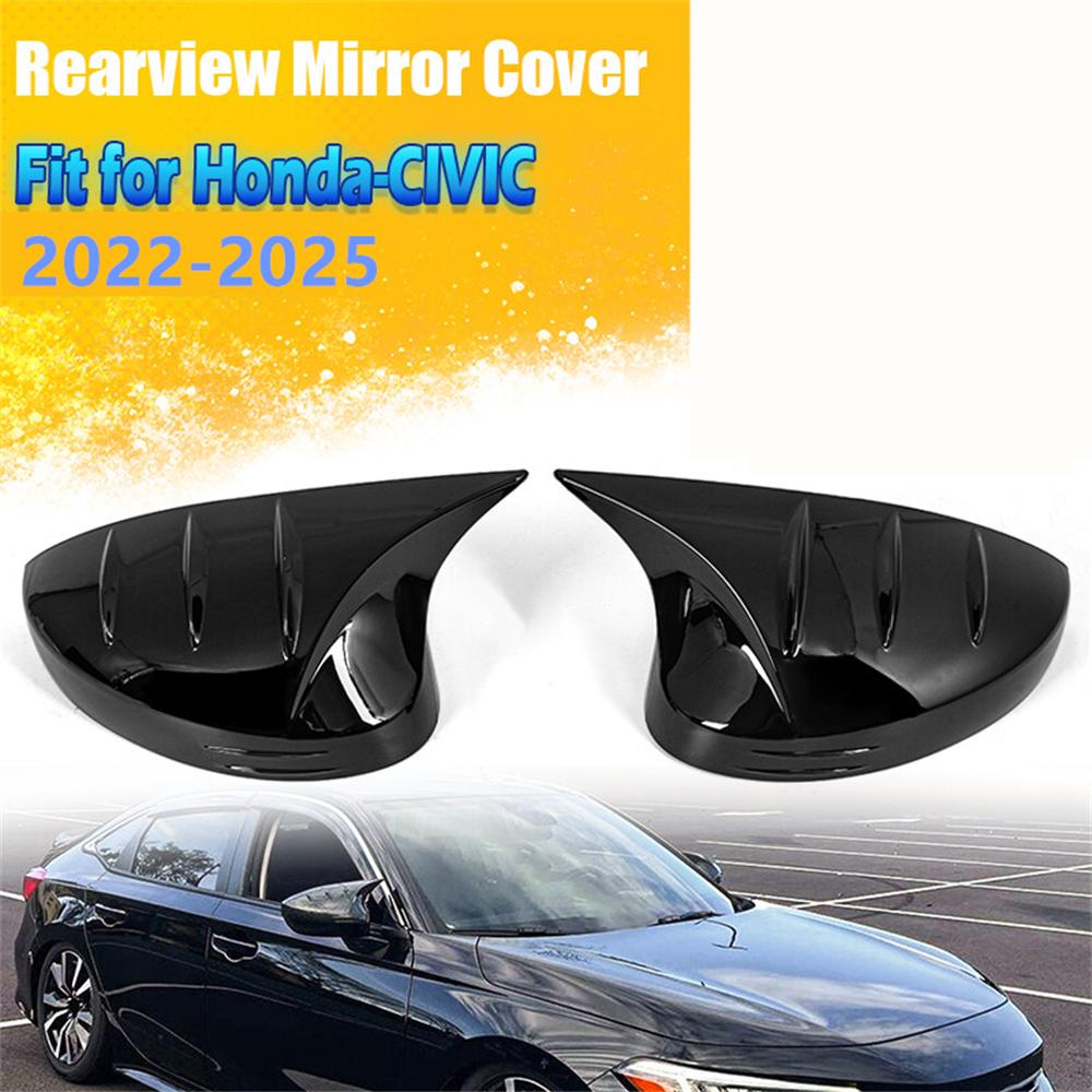 

Gloss Black M‑Horn Style Side Mirror Cap for Honda Civic 2022‑2025