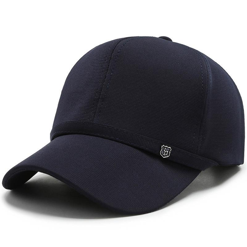 

Новая шляпа мужская весенне-летняя старая железная стандартная кепка для среднего и пожилого возраста, модная бейсболка с индивидуальностью Adjustable темно-синий