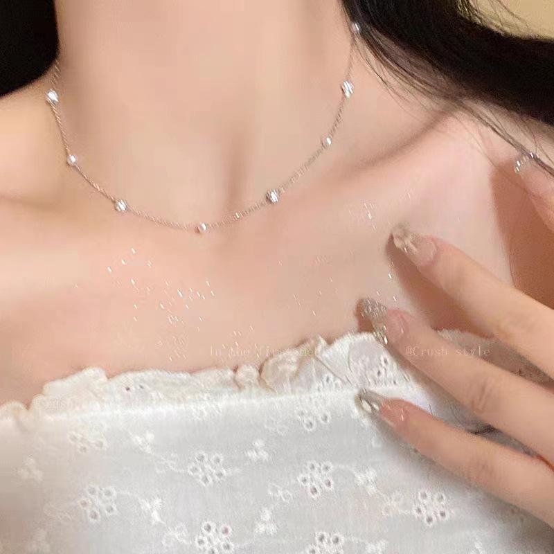 Women's Titanium Steel Pearl Necklace: Non-Fading, Modern Design, Versatile Clavicle Chain Jewelry