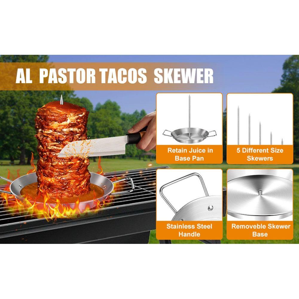 9/10.5/13inch Shawarma Skewer Stand Removable Spikes Skewer Grill Set BBQ Skewer  Picnic Grill