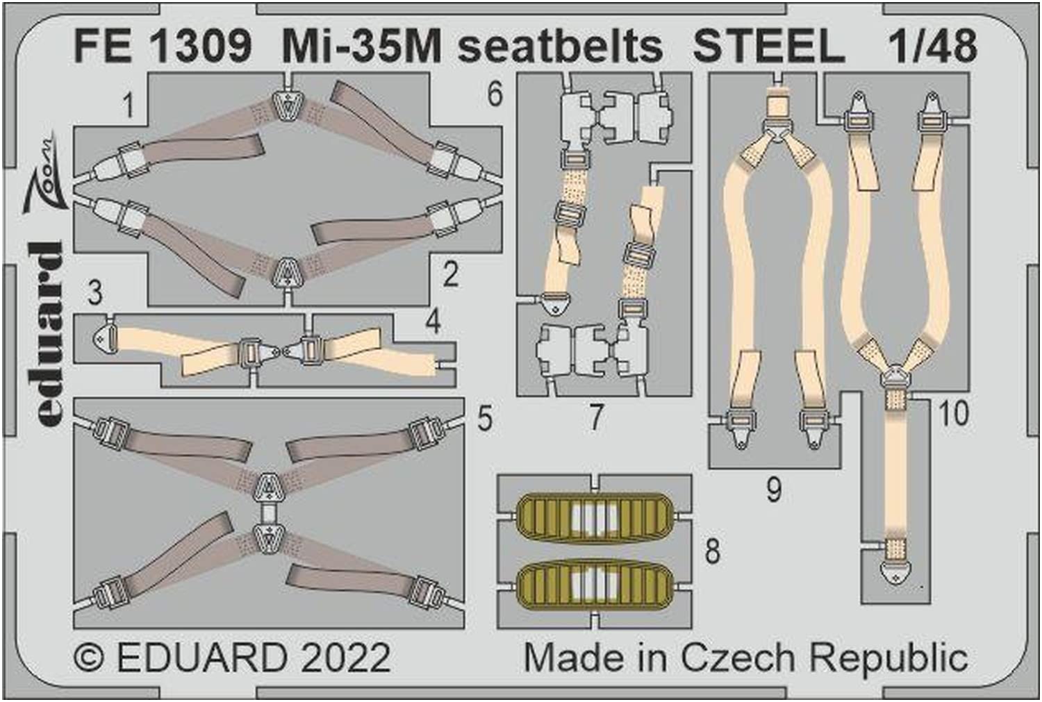 

Eduard Zoom Series Mil Hind ремень безопасности нержавеющая сталь пластиковые детали модели EDUFE1309 1/48 Ми-35М (для Звезды)