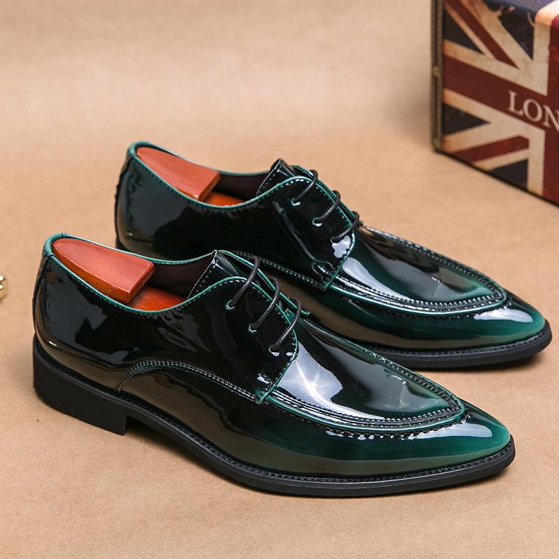 Men s Plus Size Patent Leather Formal Shoes - Pointed Toe, for Nightclub, Size 38-46 39